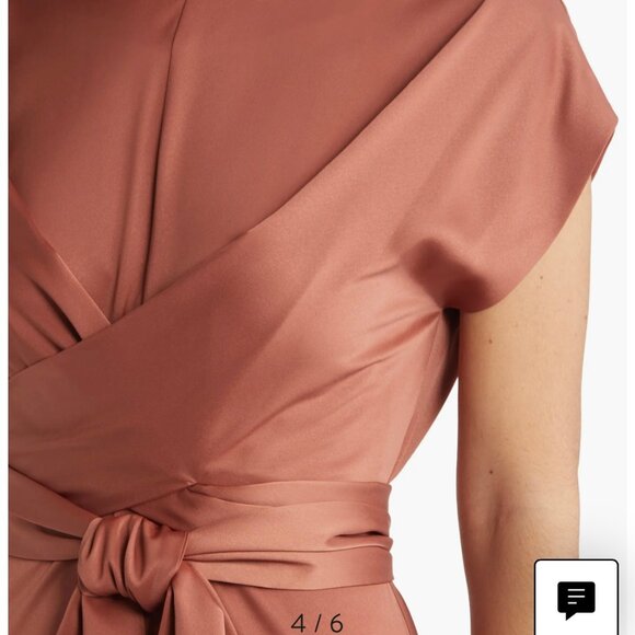 Zoe And Claire Tie Waist Satin Midi Dress - Picture 14 of 15